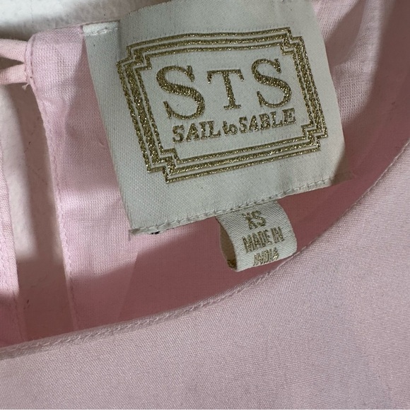 Sail To Sable Scalloped Hem Mini Dress - Pink Blush XS babyshowe preppy cotton - Picture 6 of 12